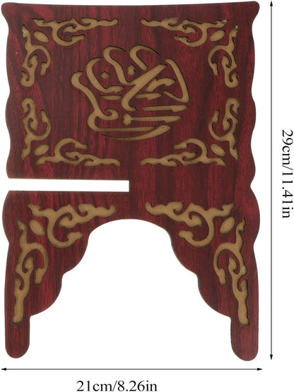 Wooden Quran Stand 11.4 X 8.2 Inches Stand Muslim Bible Holder Islam Foldable Rehal Bible Magazine Cookbook Rehal for Quran Display Holder Islam Religious Gift