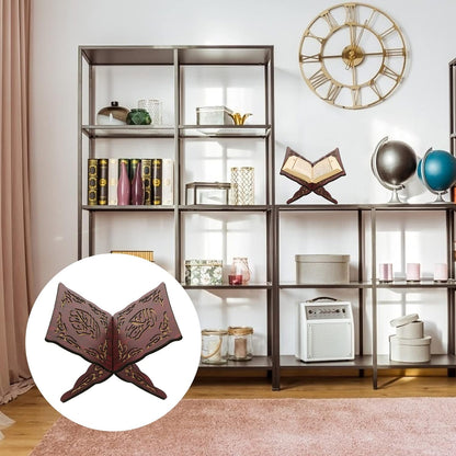 Wooden Quran Stand 11.4 X 8.2 Inches Stand Muslim Bible Holder Islam Foldable Rehal Bible Magazine Cookbook Rehal for Quran Display Holder Islam Religious Gift