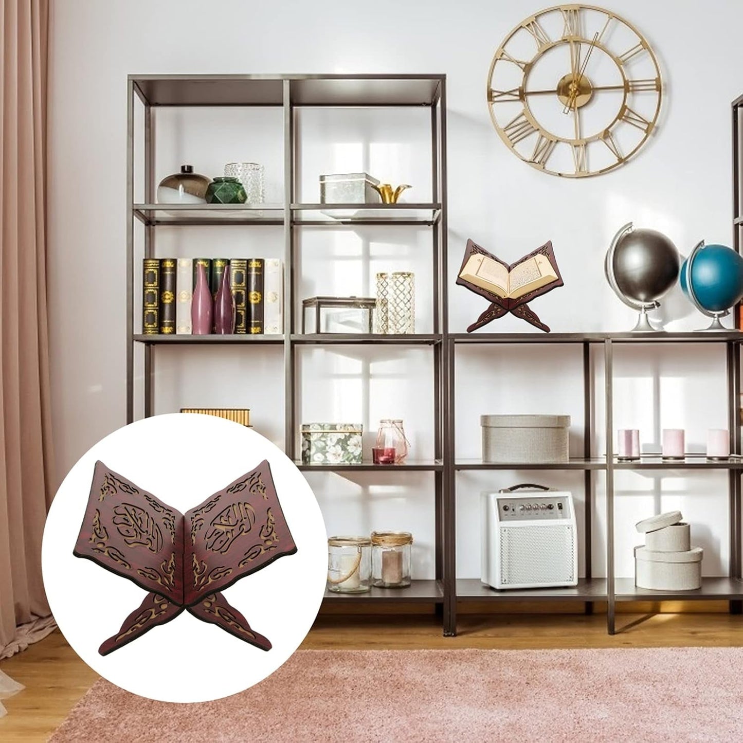 Wooden Quran Stand 11.4 X 8.2 Inches Stand Muslim Bible Holder Islam Foldable Rehal Bible Magazine Cookbook Rehal for Quran Display Holder Islam Religious Gift