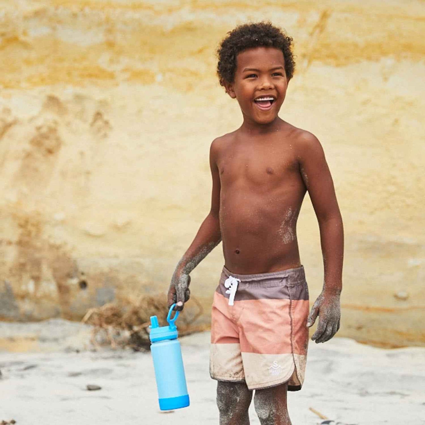 Actives Kids 14 Oz Vacuum Insulated Stainless Steel Water Bottle with Straw Lid, Atlantic Blue