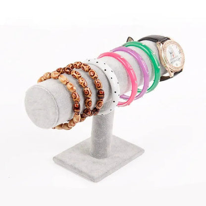 Portable Velvet Bracelet Bangle Necklace Display Stand Holder Watch Jewelry Organizer T-Bar Rack