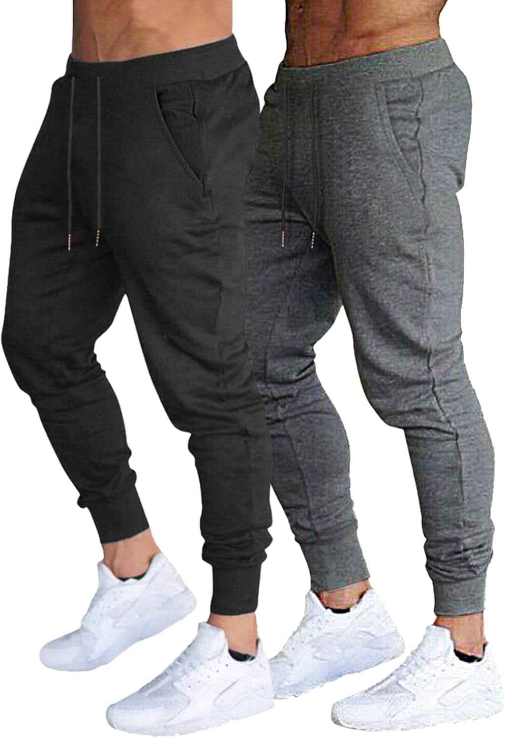 Men'S Slim Joggers Workout Pants for Gym Running and Bodybuilding Athletic Bottom Sweatpants with Deep Pockets
