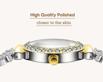 Butterfly Women Watches Luxury Brand Big Diamond 18K Gold Watch Waterproof Special Bracelet Expensive Ladies Wrist Watch