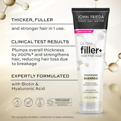 Ultrafiller+ Thickening Shampoo, Strengthening Shampoo for Damaged or Thin Hair, Infused with Biotin and Hyaluronic Acid to Strengthen Hair for Thicker Fuller Results, 8.3 Oz