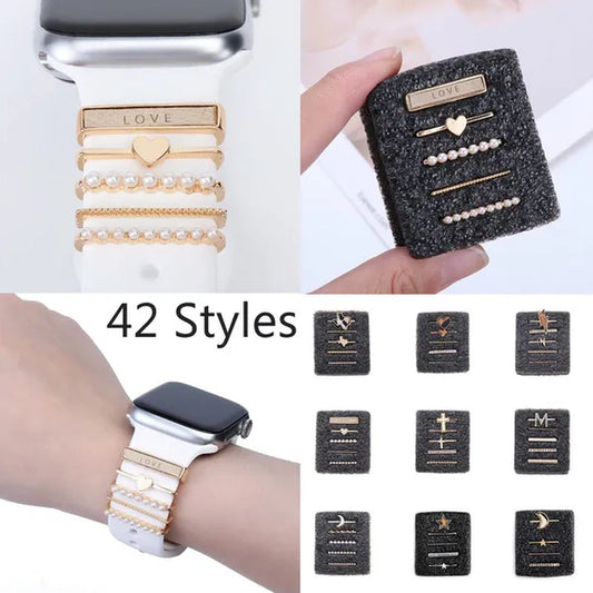 Decoration for Apple watch band Decorative Charms Diamond Jewelry charm ring for iWatch for samsung watch for watch Bracelet leather silicone Strap Accessories