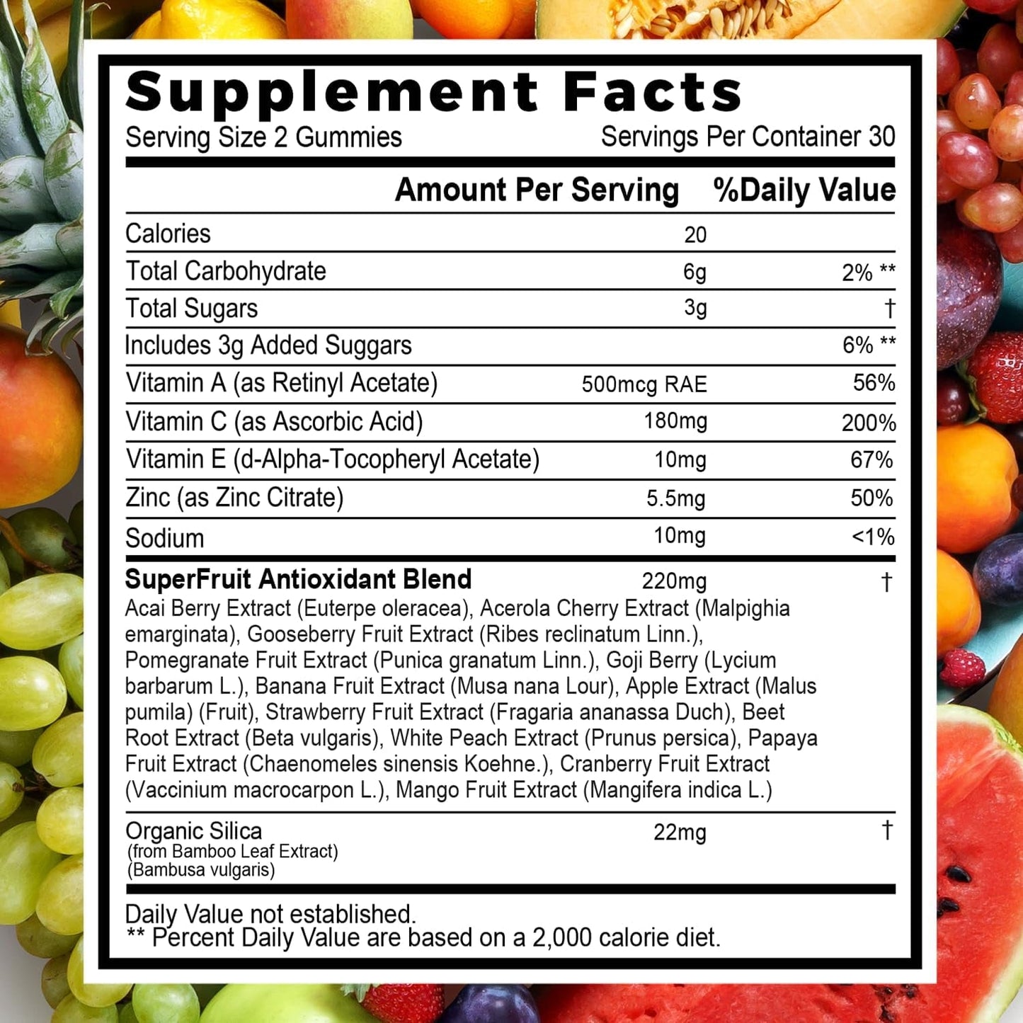 Superfood Fruits and Veggies Gummies (120 Chews), 12+ Superfruits & 30 Veggies, Fruit & Herbs, Fruit and Vegetable Vitamins, Non-Gmo, Pectin-Based, Gluten-Free