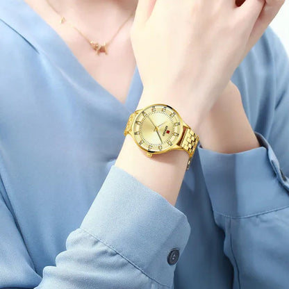 REWARD Fashion Quartz Watch Luxury Waterproof Anti-Scratch Wristwatches Timepiece Stainless Steel Wrist Watches for Women