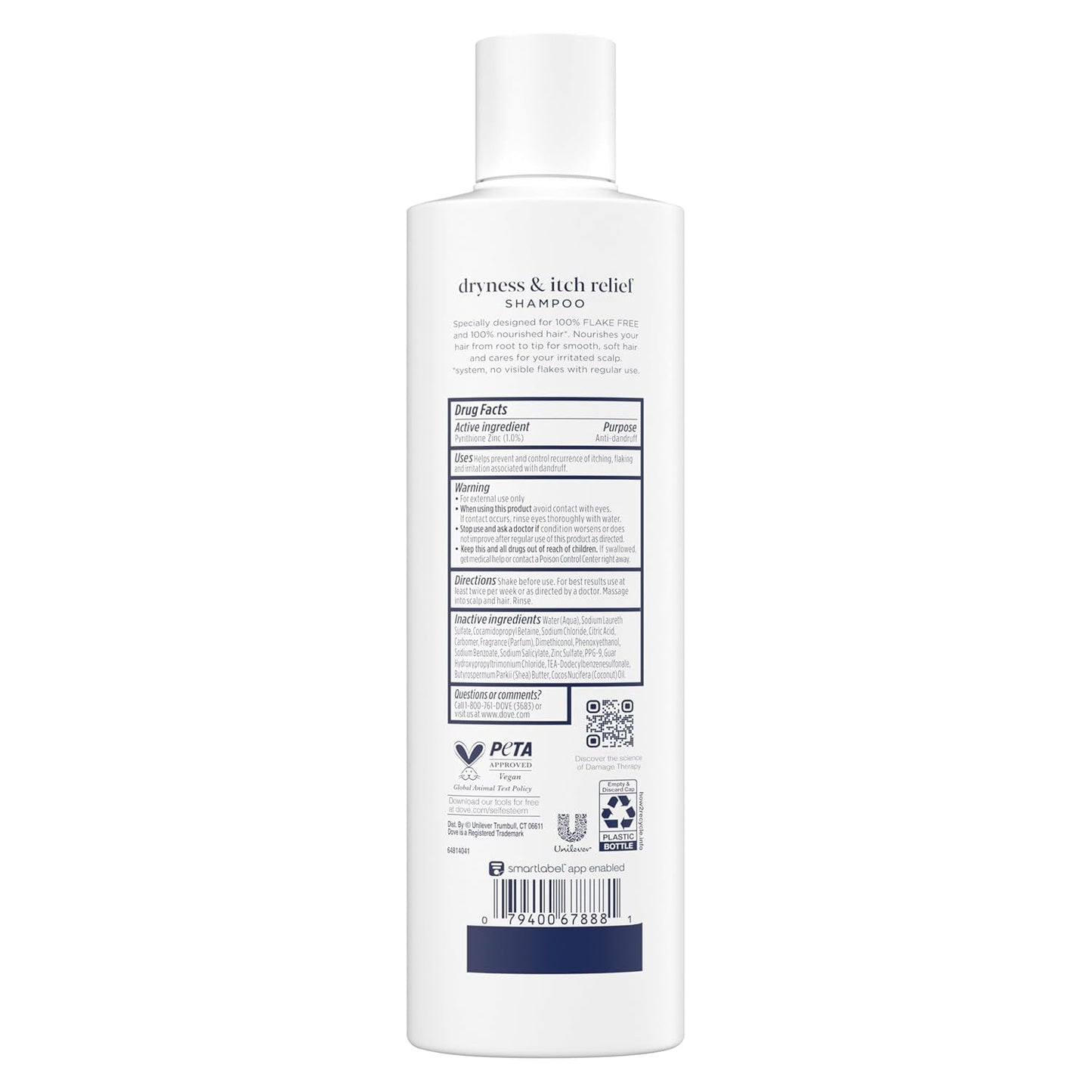 Damage Therapy Derma Shampoo Dryness + Itch for Flaky Scalp with Pyrithione Zinc and Coconut Oil 12 Fl Oz