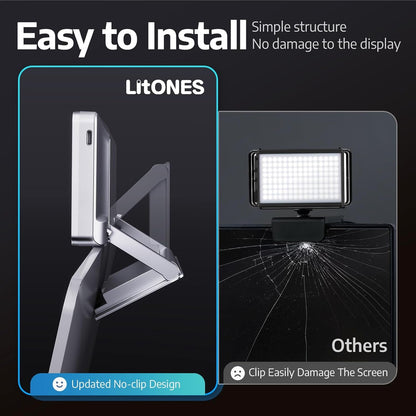 1Unit  Zoom Lighting for Computer, 30 Light Modes, Portable Video Conference Lighting for Laptop, Ring Light for Desk, Zoom Call, Video Call, Video Conferencing, Remote Working Space Gray