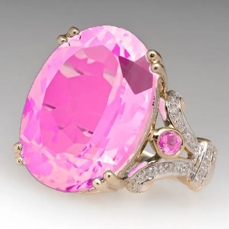 Fashion Jewelry 18K Yellow Gold Filled Round Blue Sapphire Women's Wedding Ring Size5-10