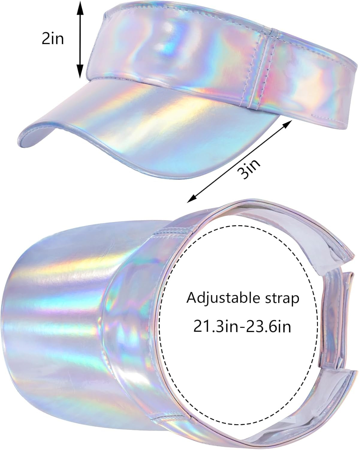 1 Piece of Sport Wear Athletic Visor Sun Sports Visor Hat Laser Visor Adjustable Cap for Women and Men (One Size)