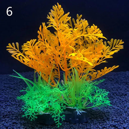 11 Kinds Artificial Aquarium Decor Plants Water Weeds Ornament Aquatic Plant Fish Tank Grass Decoration Accessories 14cm