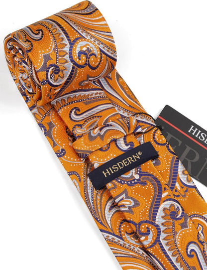 Ties for Men Paisley Tie and Pocket Square Woven Classic Floral Mens Ties Handkerchief Set Wedding Party Necktie