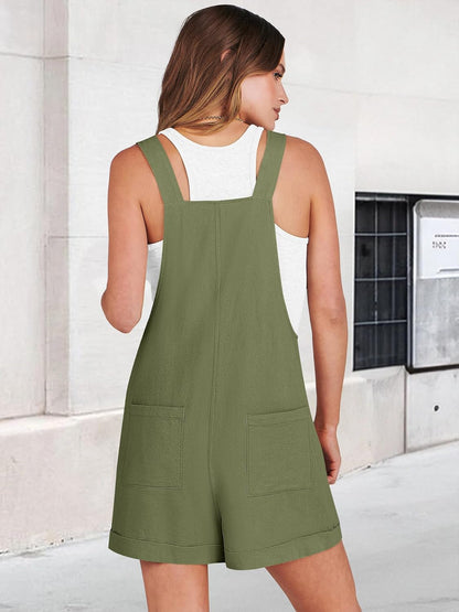 Women'S Short Overalls Summer Adjustable Strap Loose Fit Bib Shortalls Romper Travel Vacation Clothes