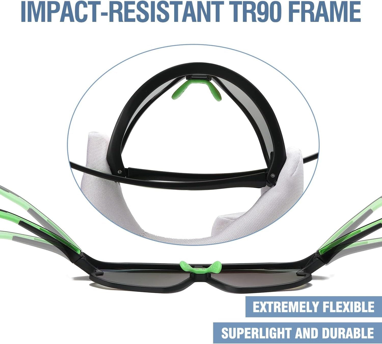 Kids Sunglasses Youth Baseball Sun Glasses Lightweight TR90 Frame UV400 Sports Cycling Shades for Boys Girls DK268