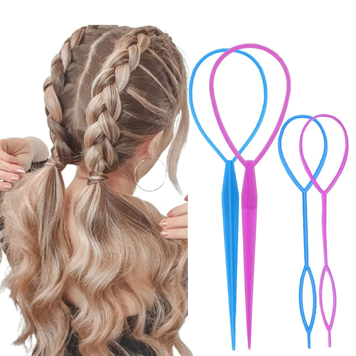 Topsy Tail Hair Tool - Ponytail Maker, French Braid Loop, and Hair Styling Gift for Women Who Have Everything