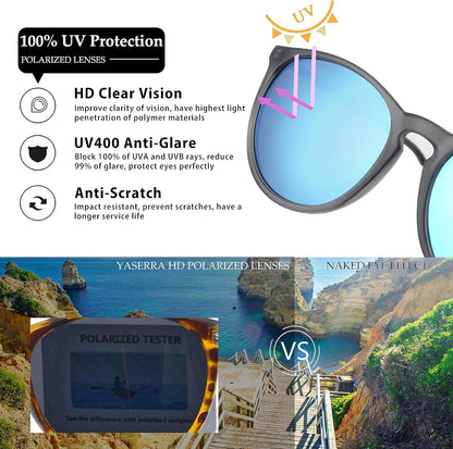 Vintage round Polarized Sunglasses for Women Men Classic Retro Trendy Designer Style Sun Glasses UV400 Protection