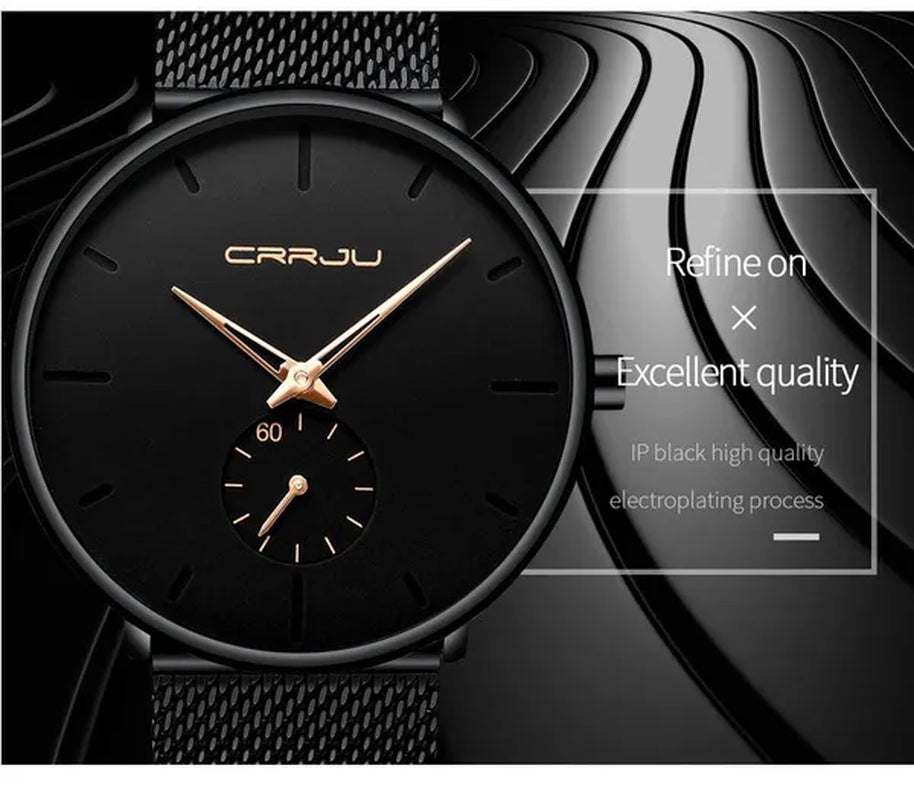Fashion Mens Watches Top Brand Luxury Quartz Watch Men Casual Slim Mesh Steel Waterproof Sport Watch Relogio Masculino
