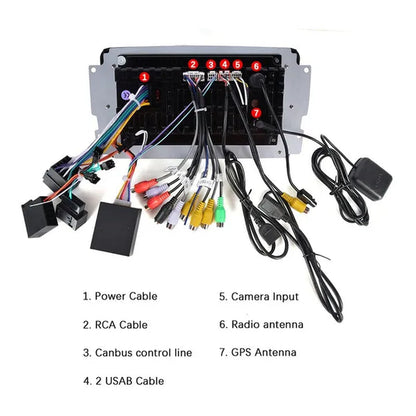 AMPRIME Android 11 GPS +Wifi+Fm/Rds +BT Car Radio Stereo 2 Din 7'' HD Touch Screen Car MP5 Player Autoradio for Para Mercedes-Benz/Clk/W209/E-W210/Clase C/W203/Slk/W170/Clk/C208/W208/M/Ml/W168/G/W463/Viano/W639/Vito/W639/