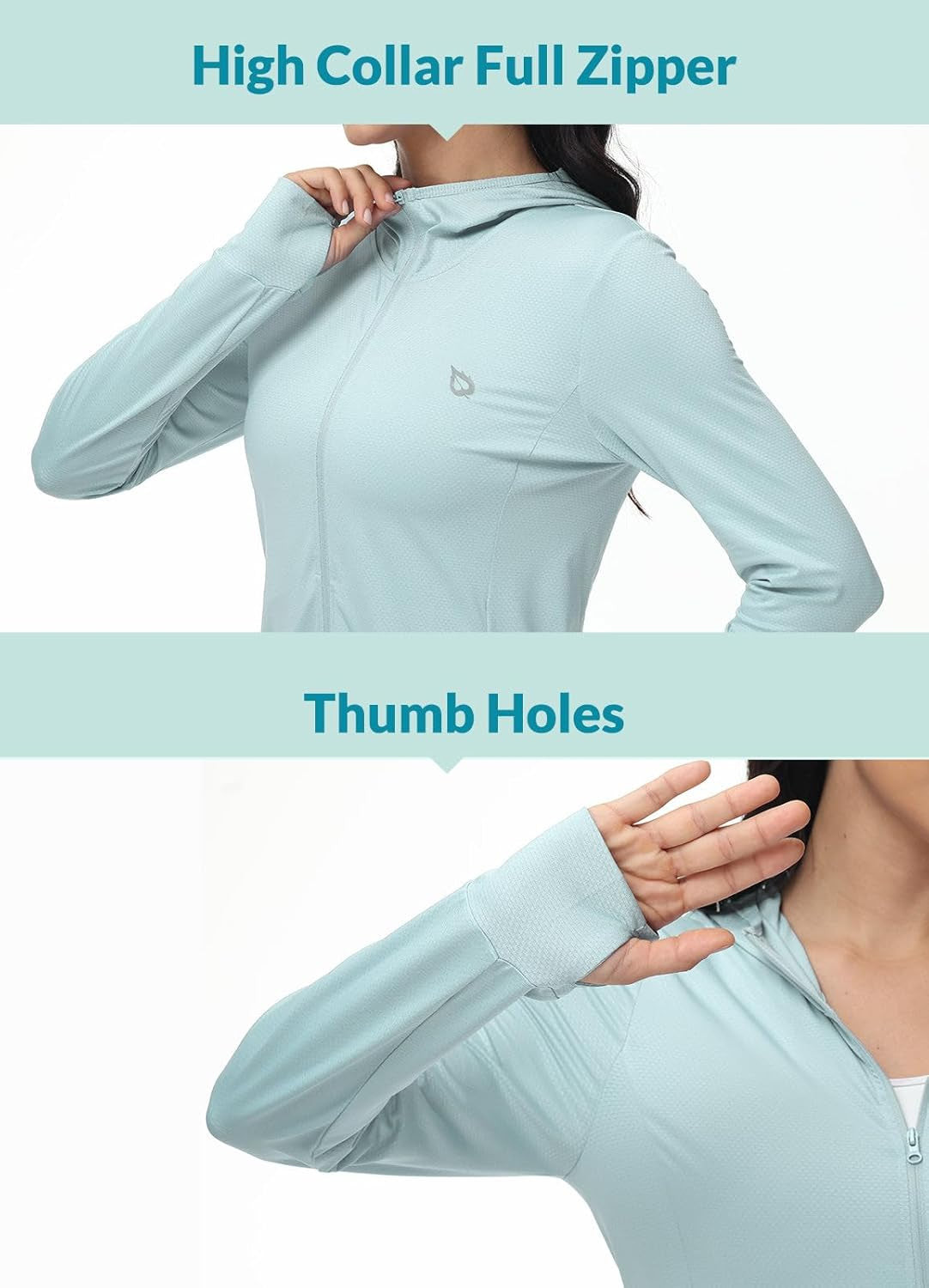 Women'S Long Sleeve Zip Beach Coverup UPF 50+ Sun Protection Hooded Cover up Shirt Dress with Pockets