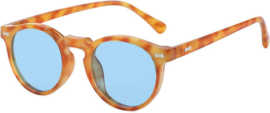 Vintage Polarized Sunglasses for Men round Sunglasses UV400 Protection Retro Hand-Crafted Acetate Frame