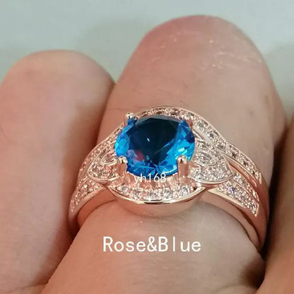 Women's Fashion  White Topaz Bridal Wedding Rings 18K Yellow Gold Filled&925 Silver Filled&14K Rose Gold Filled   Female Engagement Jewelry