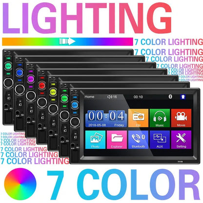 NEW Upgrade 2Din 7" HD Autoradio Bluetooth Car MP5 Player Car Radio Build-In FM AUX USB SD Function Support Mirror Link + Backup Camera(Optional)