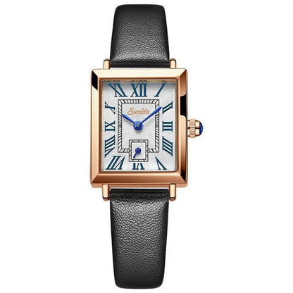 2021 LIGE Brand SUNKTA Women Watches Fashion Square Ladies Quartz Watch Bracelet Set Dial Simple Rose Gold Luxury Women Watches