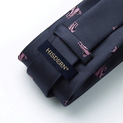 Ties for Men Classic Animal Tie and Pocket Square Set Jacquard Woven Silk Neckties Handkerchief Wedding Party