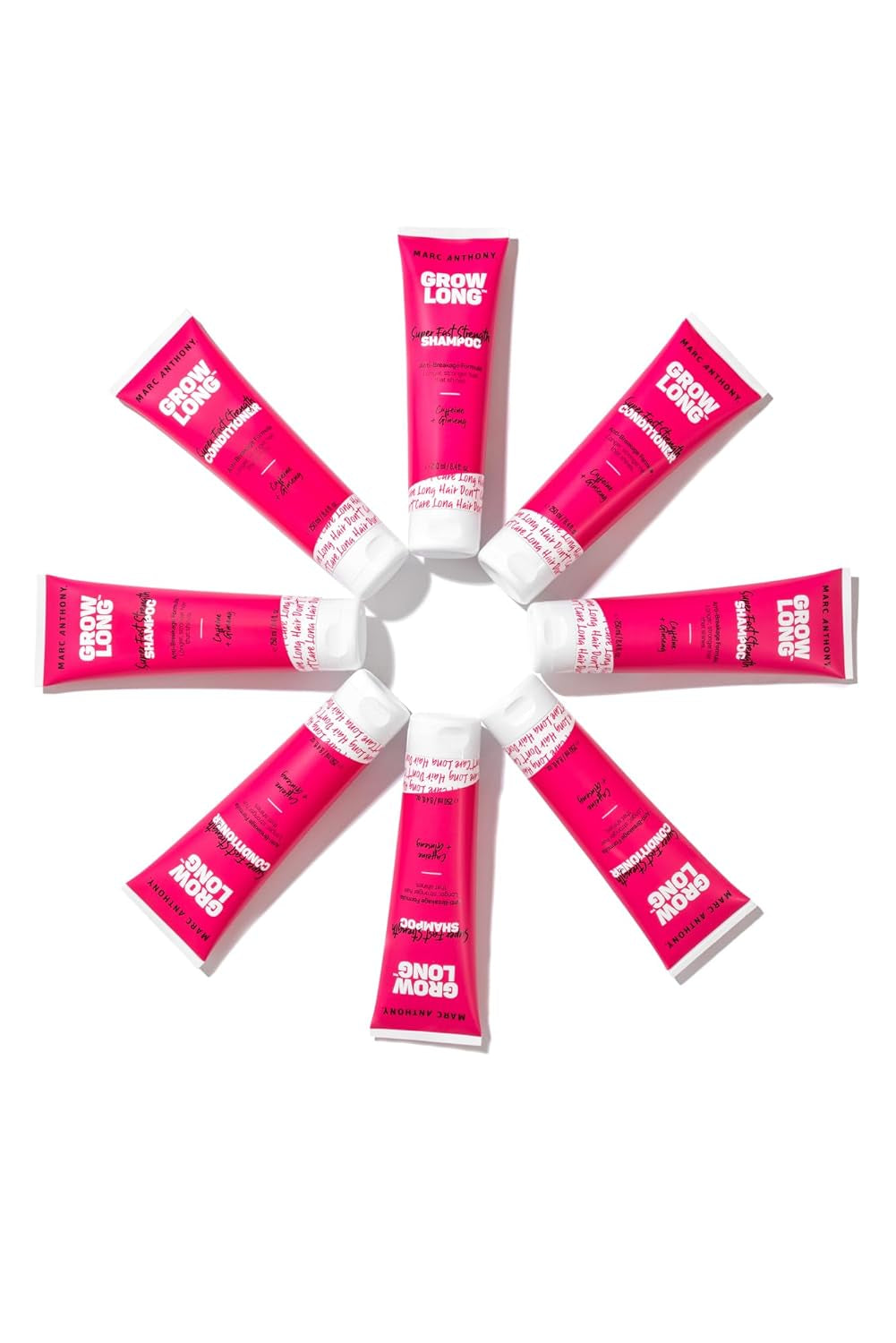 Shampoo and Conditioner Set, Grow Long Biotin - Anti-Frizz Deep Conditioner for Split Ends & Breakage - Vitamin E, Caffeine & Ginseng for Curly, Dry & Damaged Hair