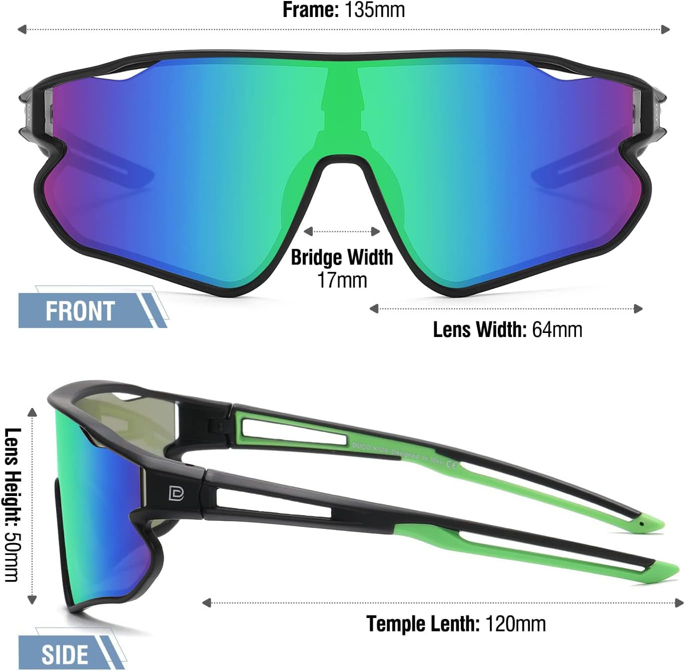 Kids Sunglasses Youth Baseball Sun Glasses Lightweight TR90 Frame UV400 Sports Cycling Shades for Boys Girls DK268