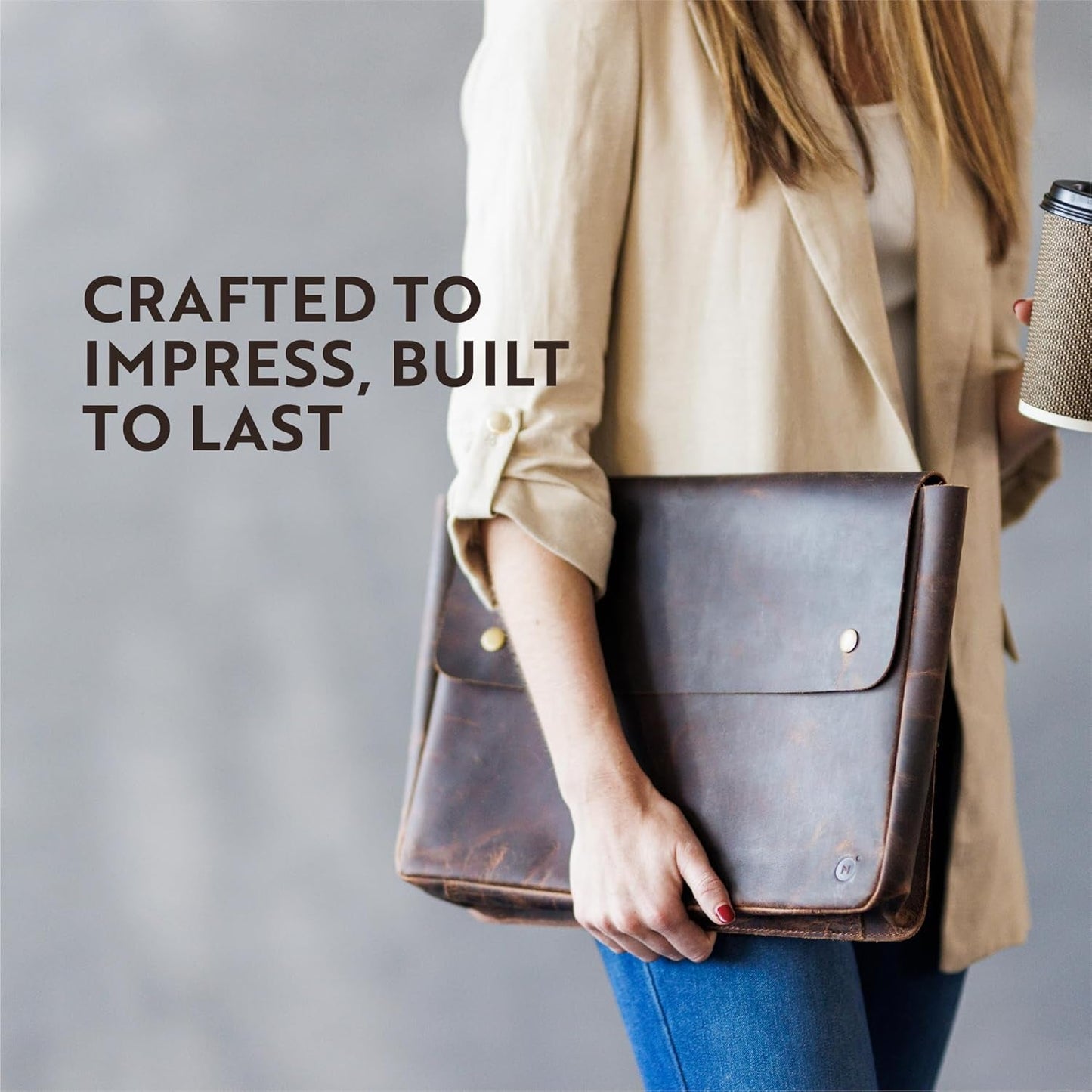 Leather Folder, Full Grain Leather File Folder Organizer Document Holder, Leather Portfolio for Men –Spacious Leather Folio Laptop Sleeve Case - Fits 13" 14" 15” Laptops, Macbook and Tablets