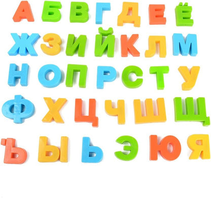 Russian Magnetic Alphabet Letters - Play on Fridge Magnets, White Board,Table - Educational Learning Toy for Kids,33 Letters