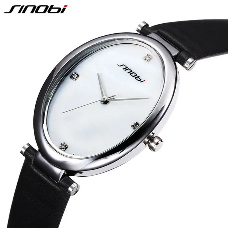 Ladies Elegant Ceramic Dial Oval Leather Band OL Business Watch Women Bracelet Rose Gold Wristwatch