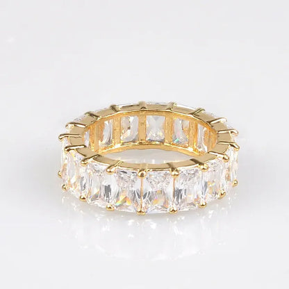 Silver Ring Colored Square Rainbow Ring Statement Crown Ring Natural Gemstones Ring Wedding Bride Engagement Band Charm Party Ring Jewelry