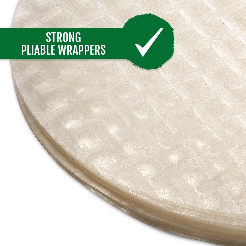 [Round] White Rice Paper Wraps 3 Pack | Perfect for Fresh Spring Rolls & Dumplings | Non-Gmo, Gluten-Free, Vegan & Paleo | Kosher for Passover Kitniyot
