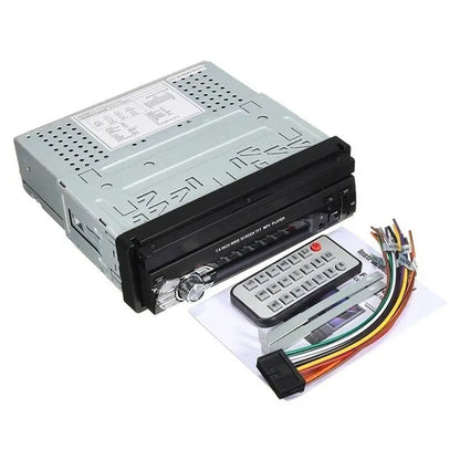 1DIN 7" HD Retractable Touch Screen Car Stereo Audio Bluetooth Car Radio Support Bluetooth/Usb/Aux/Fm/Am Mirrorlink+ SWC+ Rearview Camera (Optional)