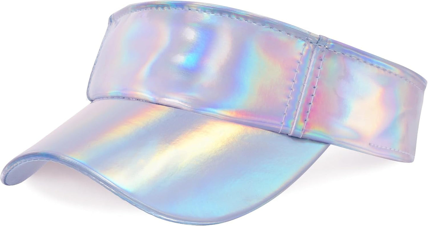 1 Piece of Sport Wear Athletic Visor Sun Sports Visor Hat Laser Visor Adjustable Cap for Women and Men (One Size)