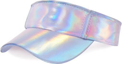 1 Piece of Sport Wear Athletic Visor Sun Sports Visor Hat Laser Visor Adjustable Cap for Women and Men (One Size)