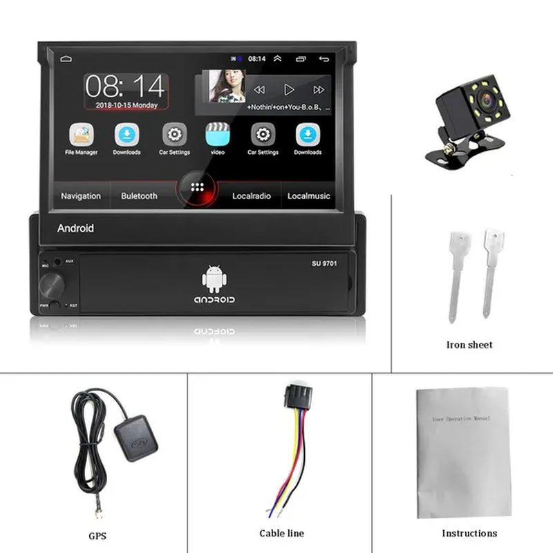 Amprime 1Din Android Car Radio Wifi Car Multimedia GPS Navigation Autoradio Bluetooth Stereo Radio FM AUX USB Auto Audio Player
