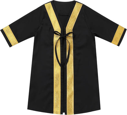 Muslim Baby Boys Prayer Outfit Abaya Toddler Kids Kaftan Newborn Infant Islamic Clothing Cardigan Robe Head Scarf Set