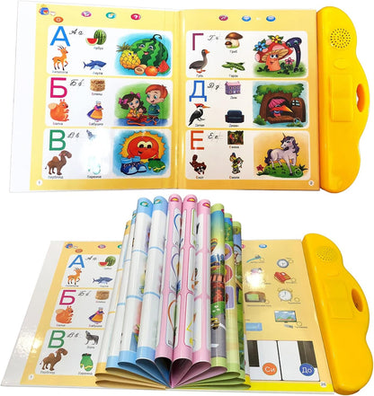 Russian Alphabet Letters Toys for Kids,Electronic Interactive Alphabet Books in Russian,Letters & Words & Music Russian Language Learning Toys for Kids 3 Ages+