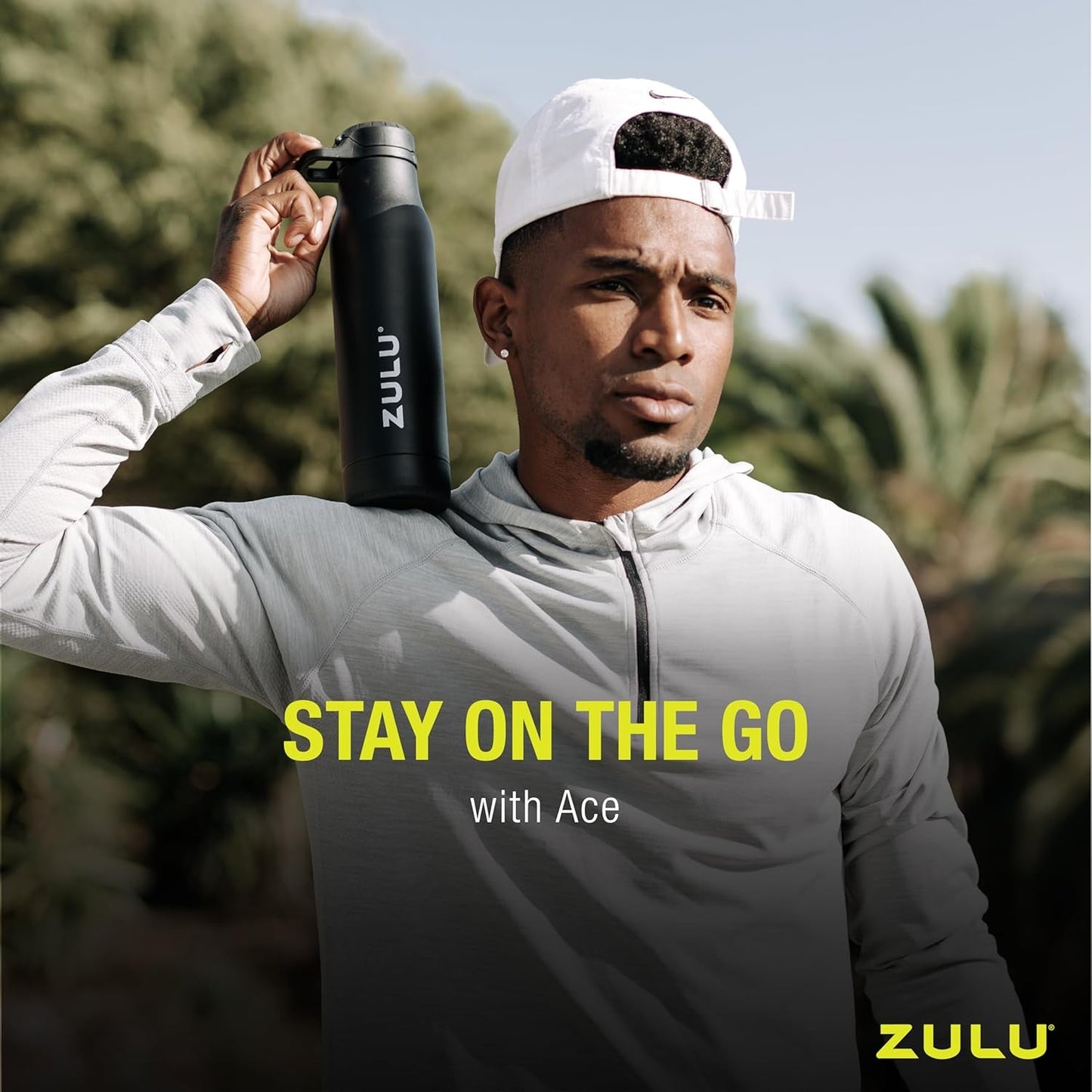 Ace Vacuum Insulated Stainless Steel Water Bottle with Chug Spout, Leak-Proof Locking Lid and Removable Base for School, Backpack, Sports, Gym, Travel