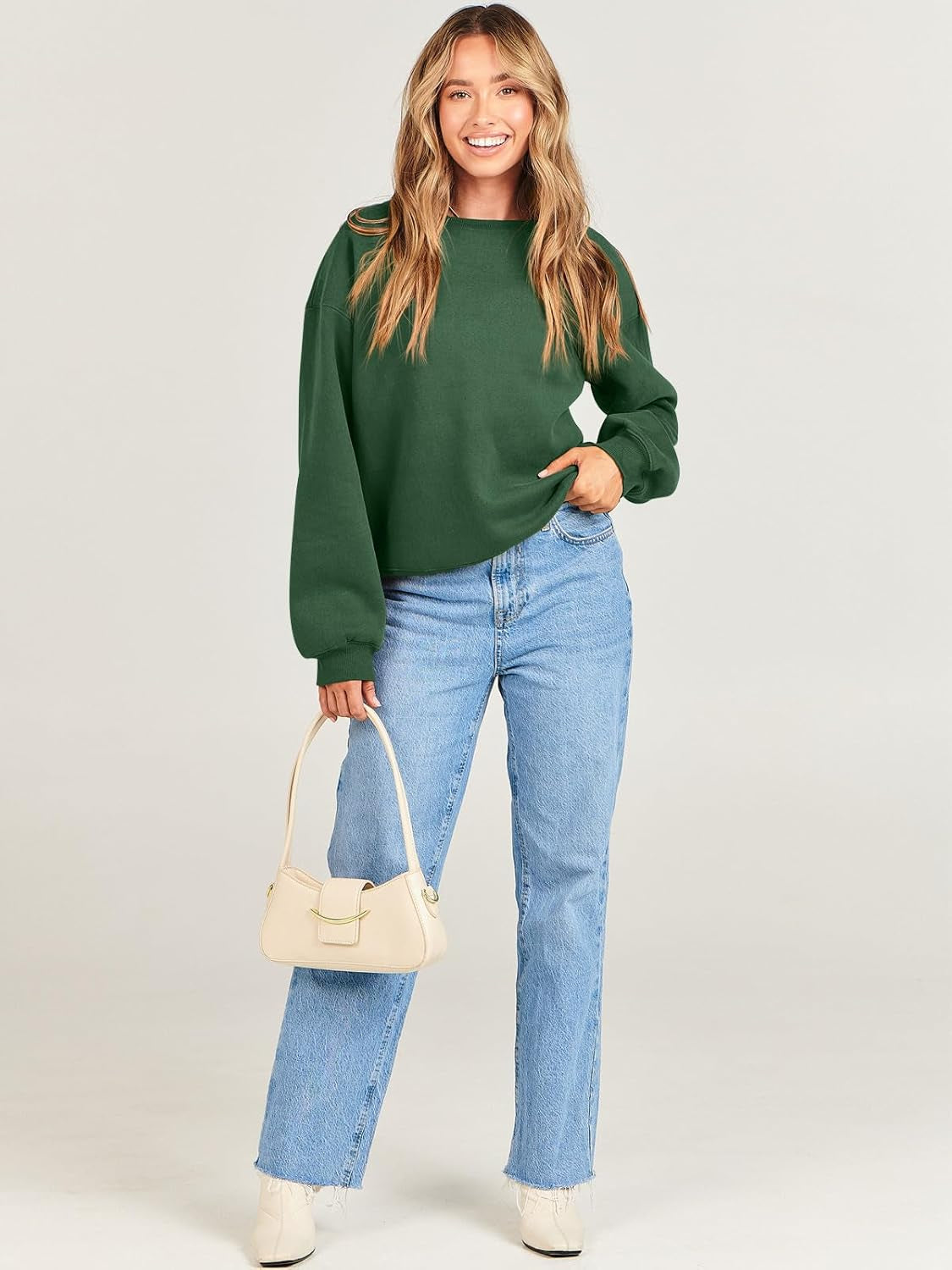 Women'S Sweatshirts Hoodies Crewneck Oversized Fleece Pullover Sweaters Cute Top Y2K Teen Girls Preppy Clothes 2024