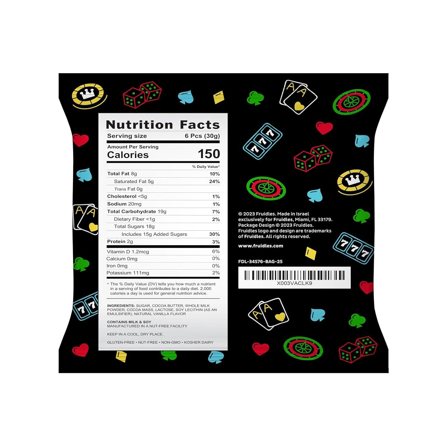 Casino Poker Chips, Belgian Milk Chocolate Coins, Kosher Certified Dairy, Non GMO (Pack of 25)