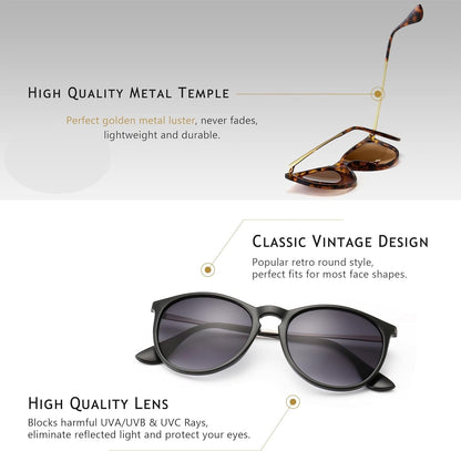 Vintage round Sunglasses for Women Men Classic Retro Designer Style