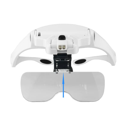 Magnifying Glasses Reading Illuminated Magnifier 1.0X 1.5X 2.0X 2.5X 3.5X 2 Lights Adjustable Head Illuminated Loupe Magnifier