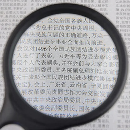 45X 3X Professional Magnifying Glass Jewelry Loupe With LED Light Handheld Magnifier Lupa For Coins Stamps Kids Seniors Reading