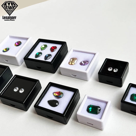 Wholesale 70x 3cm Gem Display Storage Box Gemstones Packaging Container Loose Diamond Pendant Organizer Transparent Glass Lid