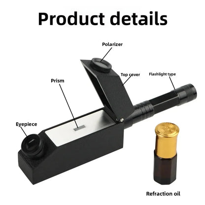 High-precision Jewelry Identification Diamond Detector Built-in Light Source Diamond Detector Gem Refractometer Tool